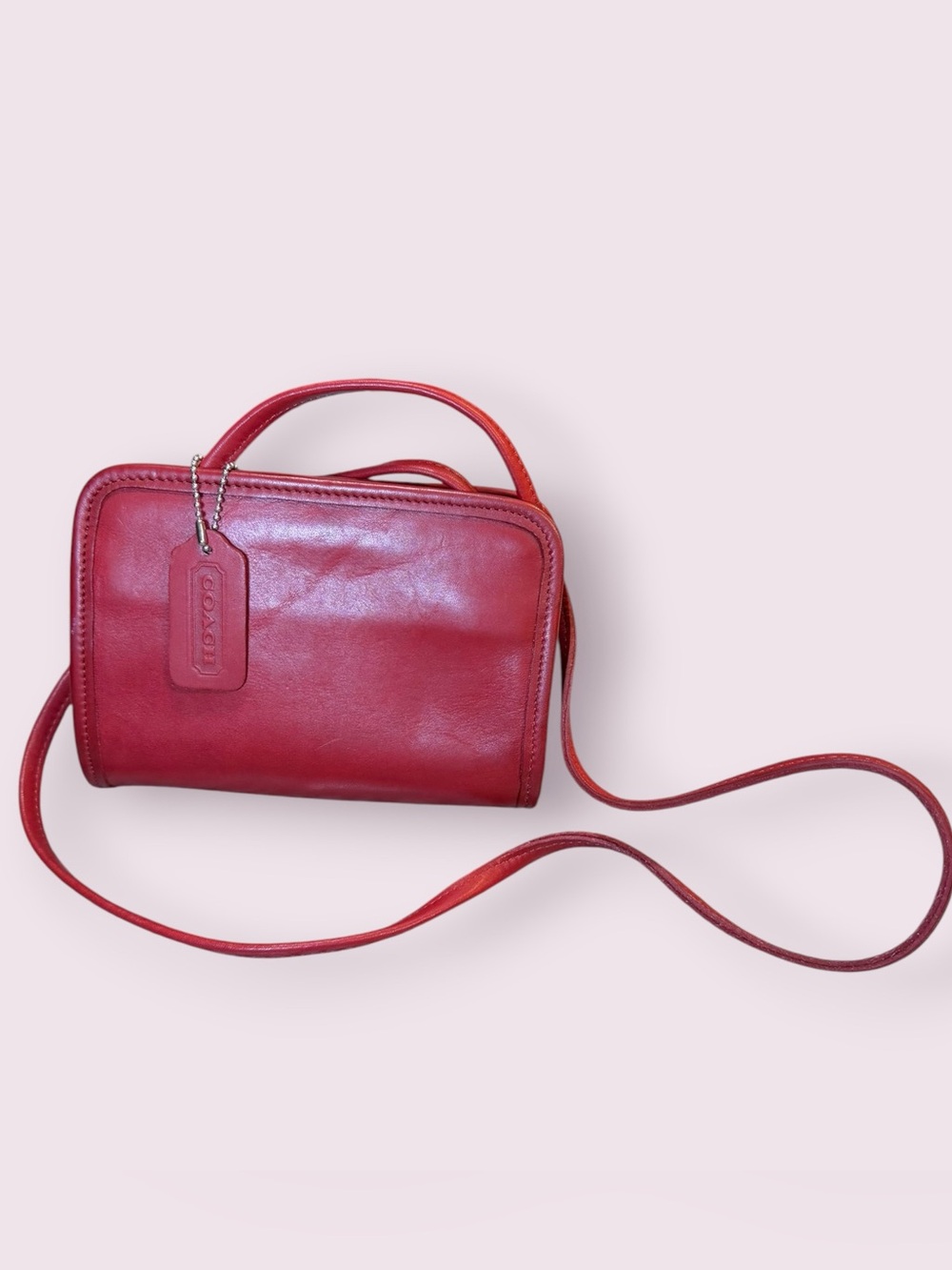 Rare Vintage Coach Disco Mini Crossbody Bag Red 9048